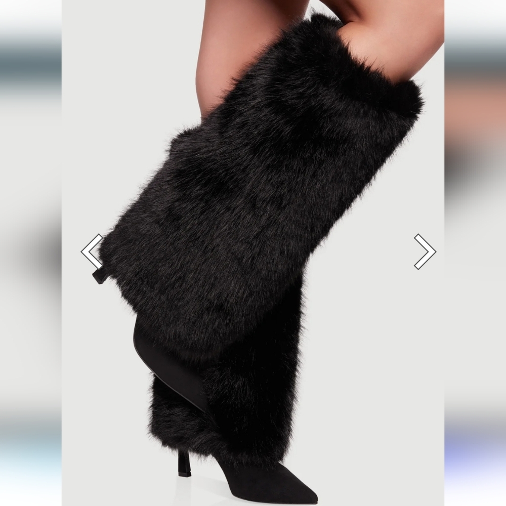 Faux Fur Knee High Boots